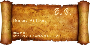 Beros Vilmos névjegykártya